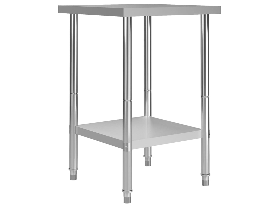 Mesa De Trabalho De Cozinha 60x60x85 Cm Aã§o Inoxidãvel DKD HOME DECOR
