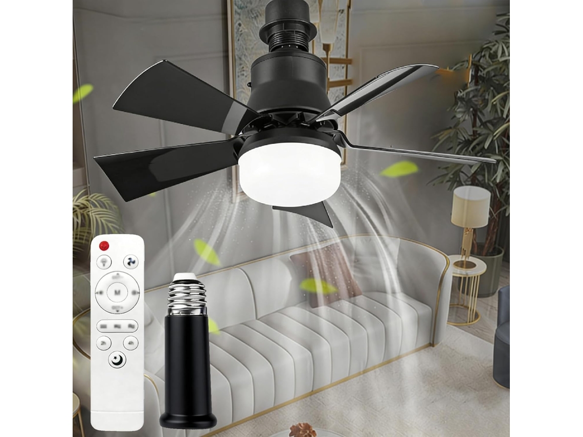 Ventilador De Teto Com Luz, 40w E Controle Remoto, Soquete E26/e27,
