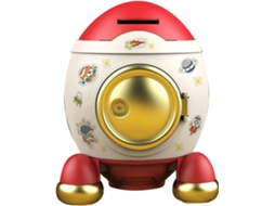 Cofrinho Formato Foguete Espacial Estilo Tema Infantil Moedas Meninos Meninas
