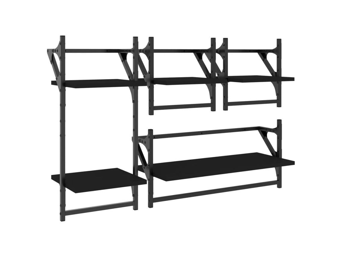 Wall Shelf, Wall Shelves Vidaxl Preto Madeira Processada (n/a)