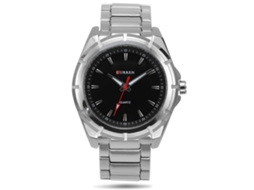 Reloj Hombre De Cuarzo Impermeable De Negocio Con Correa De Acero Inoxidable Blanco Negro