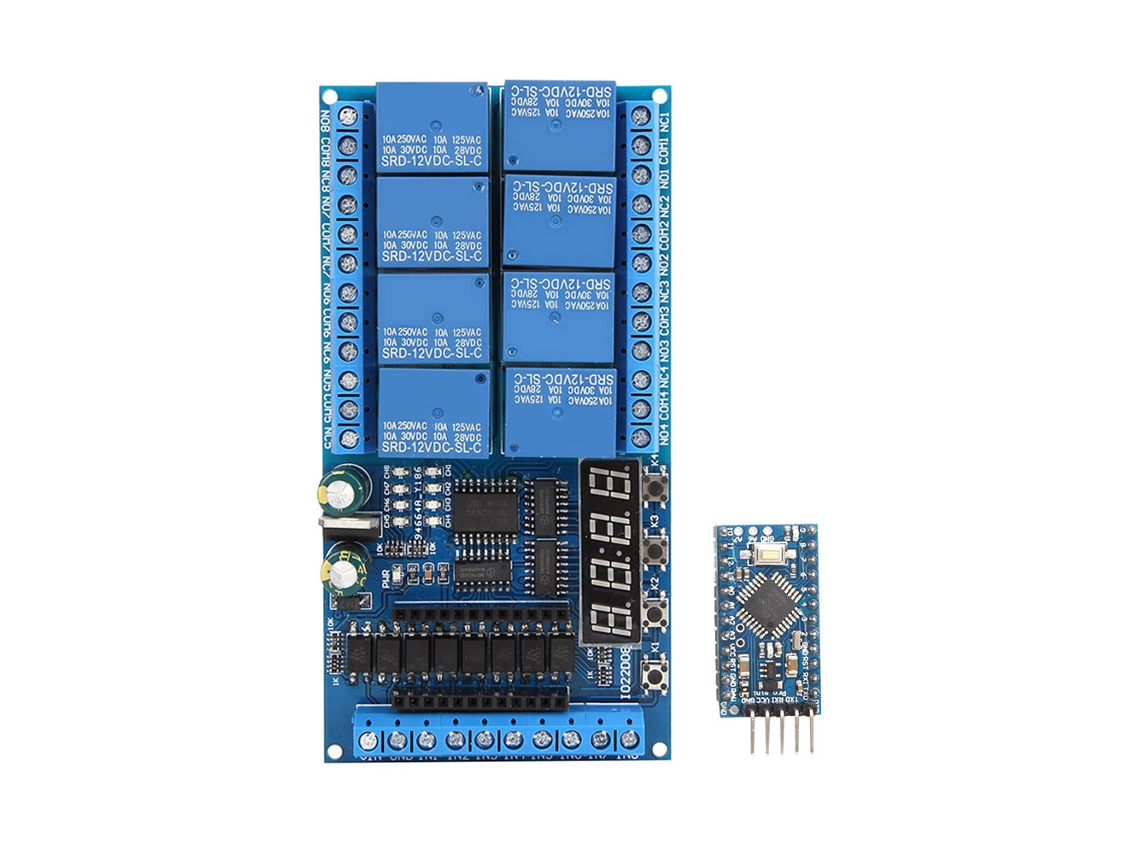 Módulo de relé PLC Pro Mini de 8 canais com atraso 12V para Arduino shield