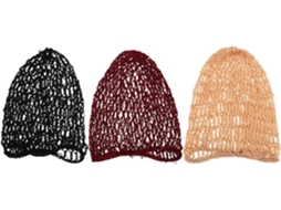 Conjunto De 3 Toucas De Crochê: Gorro Tipo Snood Em Malha De Rayon, Capa Para Cabelo