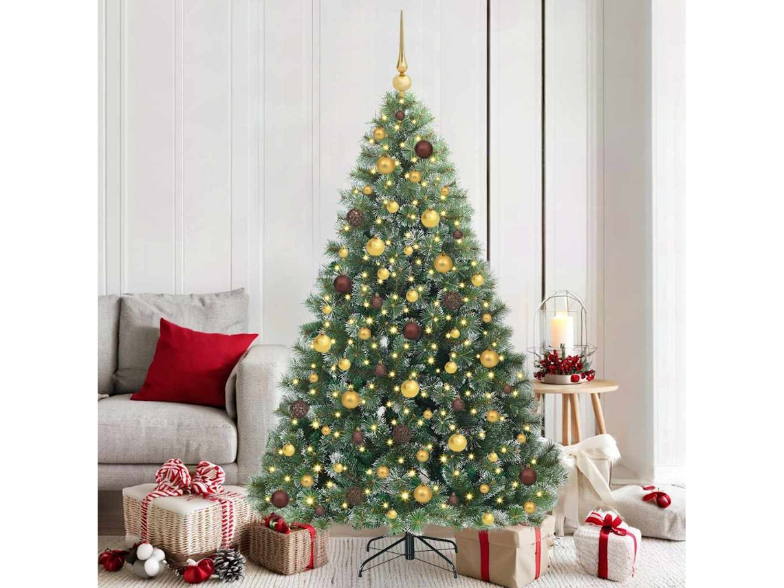 Vidaxl Árvore De Natal Artificial Com 300 Leds Verde 180 Cm Pe E Pvc
