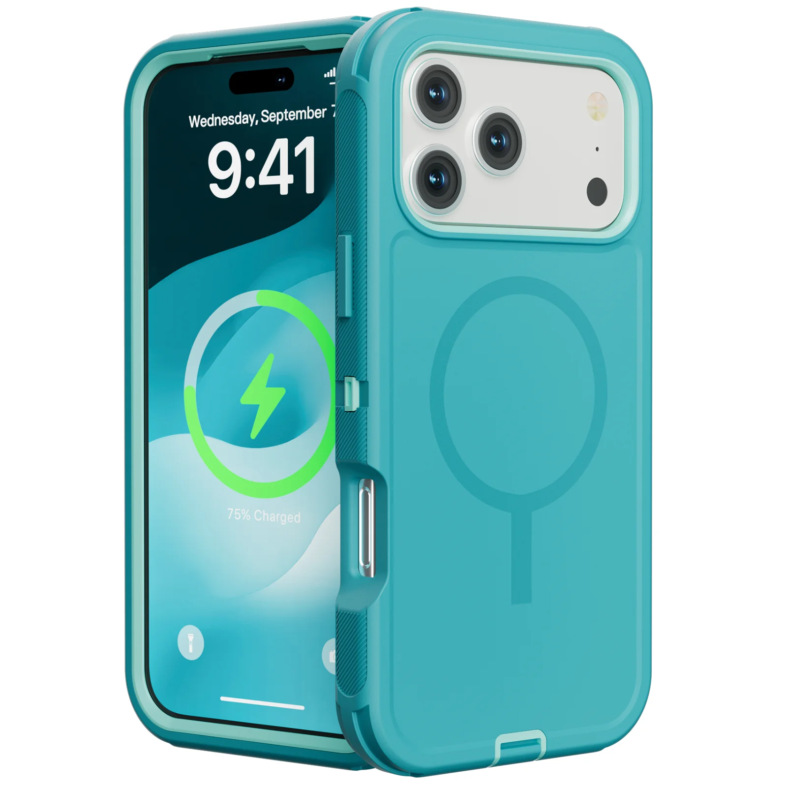 Capa Para Celular (azul Celeste, Iphone 17 Pro), Compatível Com Encaixe Magnético Magsafe, Capa Protetora À Prova De Choque.