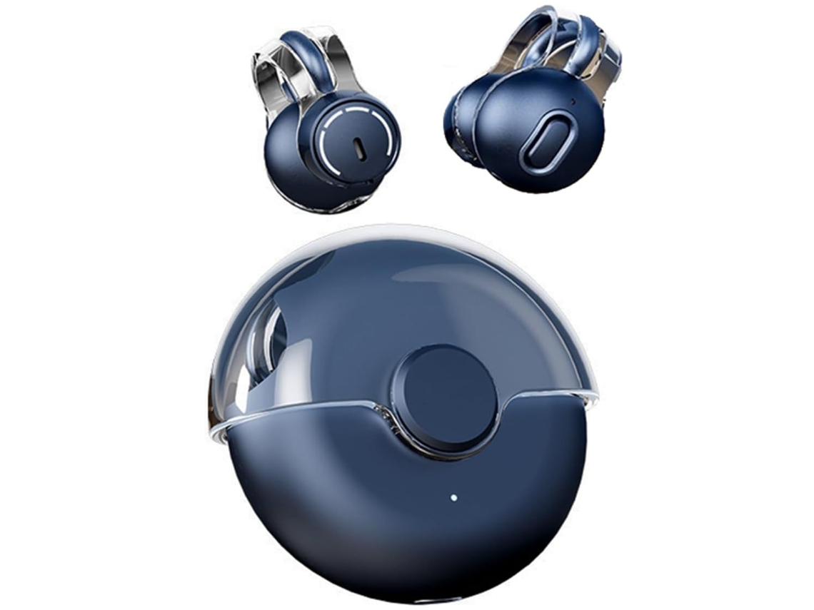 Fones de Ouvido Esportivos Abertos com Clipe em Fones de Ouvido Sem Fio de Condução Óssea JIAPEI (azul)