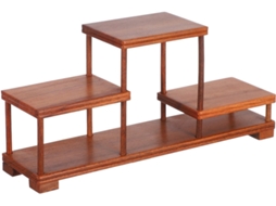 Suporte Portátil Madeira Maciça Bonsai Quadrada Compacto Plantas Decorativas Joias Ideal Escritório Exposição GOKOCO