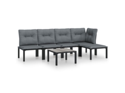 Garden Lounge Set, Garden Lounge Sets Vidaxl Preto Aço (n/a)
