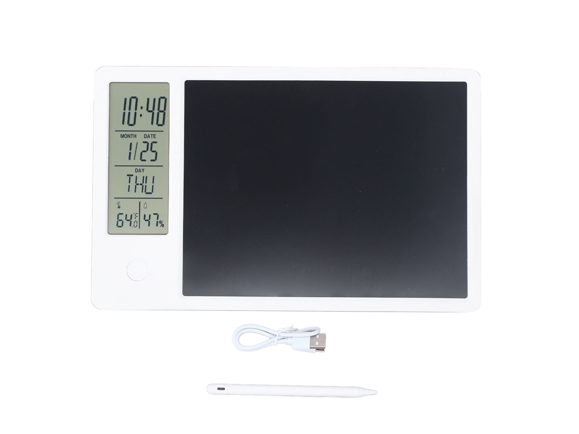 Mali placa de Escrita Lcd Eletrônica Multifuncional Calendário Digital com Bloco de Notas Leve para Escritório