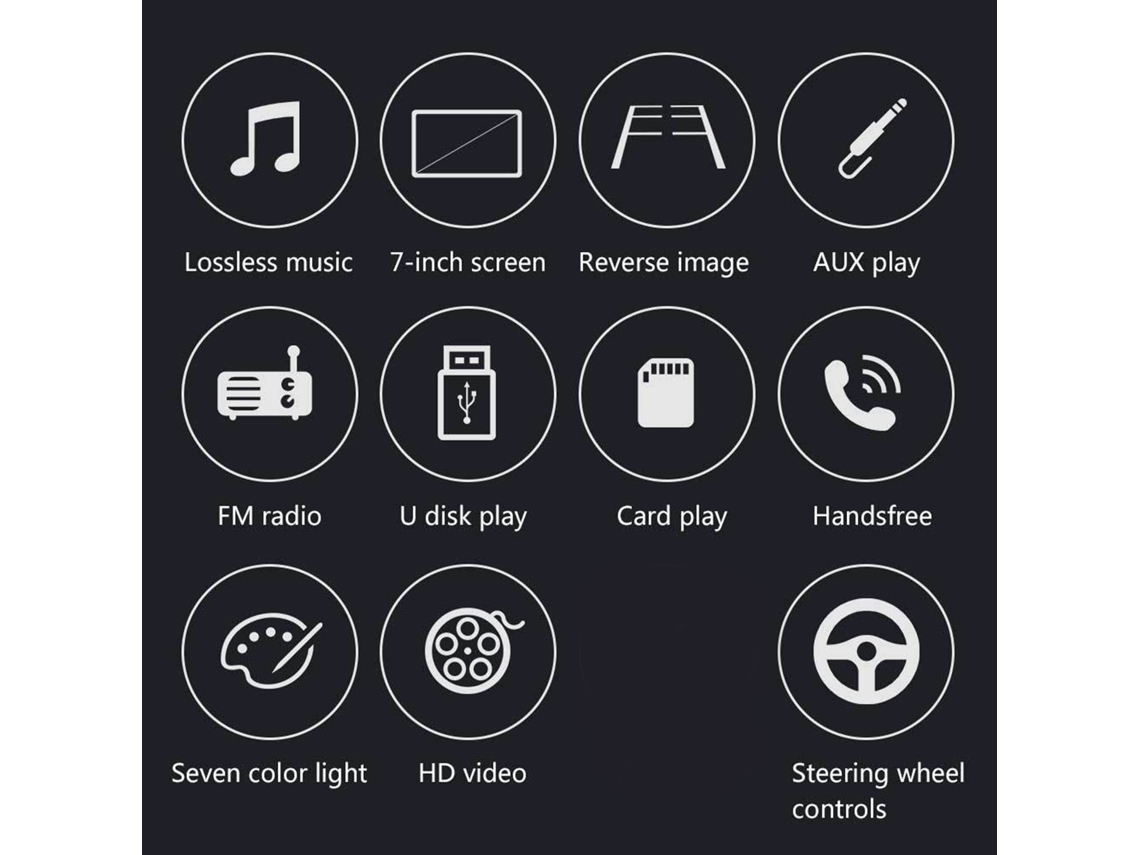Rádio Do Carro Com Tela Touch 7 Polegadas Reprodutor Mp5 Bluetooth Câmera De Ré Navegação Fm