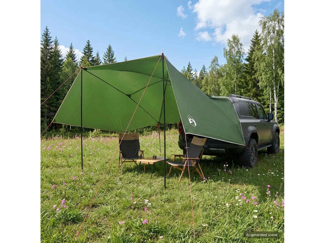 Vidaxl Tenda Para Carro 308 X 215 X 220 Cm Verde Poliéster E Aço
