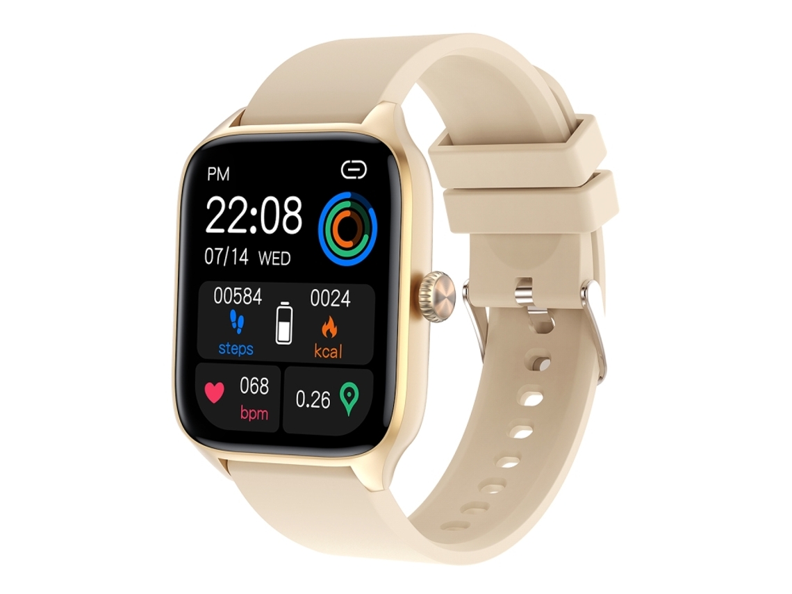 Relógio Inteligente com Pulseira de Silicone À Prova D'água Ip67 de 1,96 Polegadas e Chamadas Bluetooth de Modo Duplo MDUG (dourado)