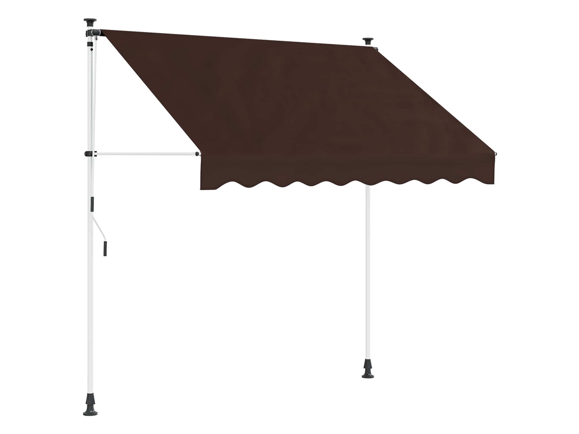Vidaxl Toldo Retrátil Manual Castanho 350 Cm