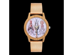 Reloj De Pulsera Unisex De Cuarzo Con Correa De Malla Patrón Único (oro Rosa)