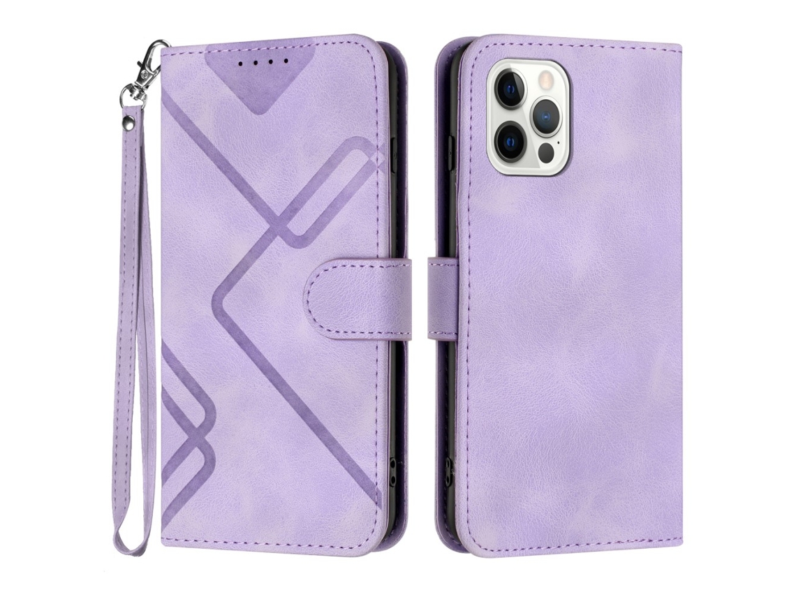 Capa Para Iphone 15 Pro Max Pele Sintética Roxo