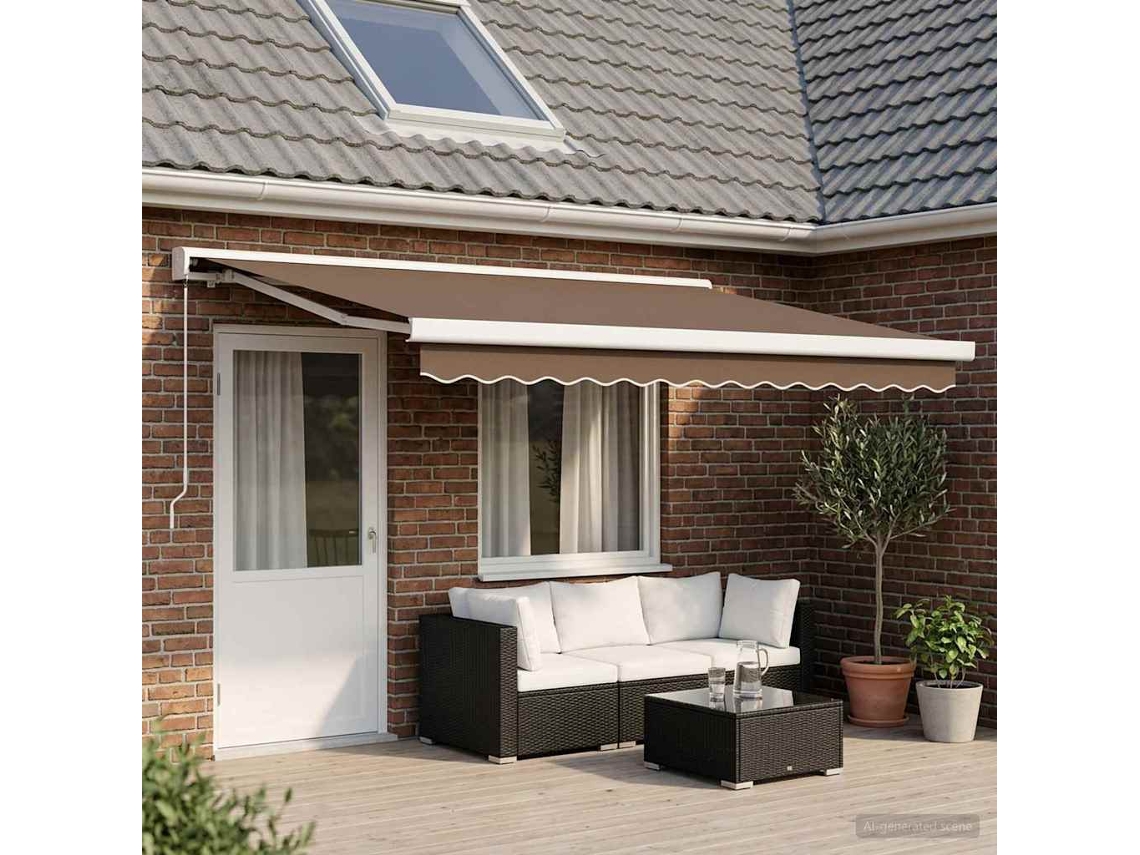 Vidaxl Toldo Retrátil Cinzento-acastanhado 500 × 300 Cm
