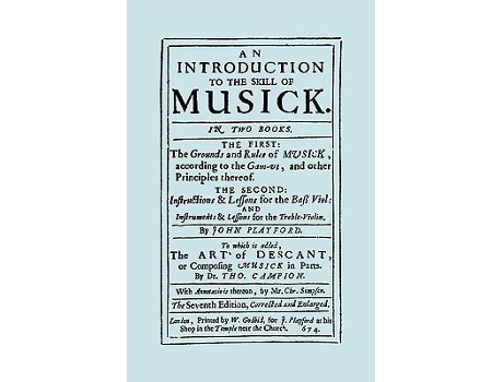 Livro An Introduction To The Skill Of Musick De John Playford E Thomas Campion (inglês)