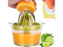Espremedor Manual De Frutas Cítricas, Limão E Laranja, Com Copo Medidor E Ralador Integrados, 35 Cl, Verde