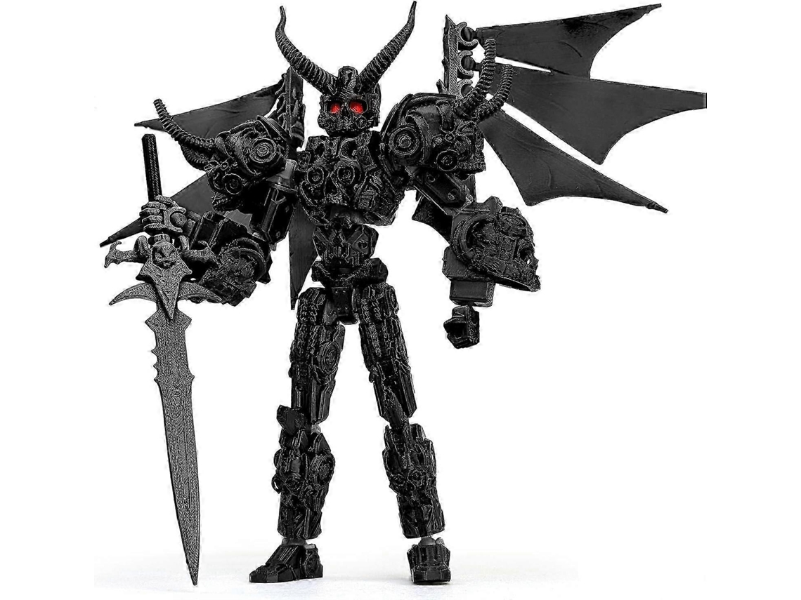 Figura De Ação De Robô Impressa Em 3d De 8 Polegadas, Com Articulações Ajustadas E Acessórios Intercambiáveisblack