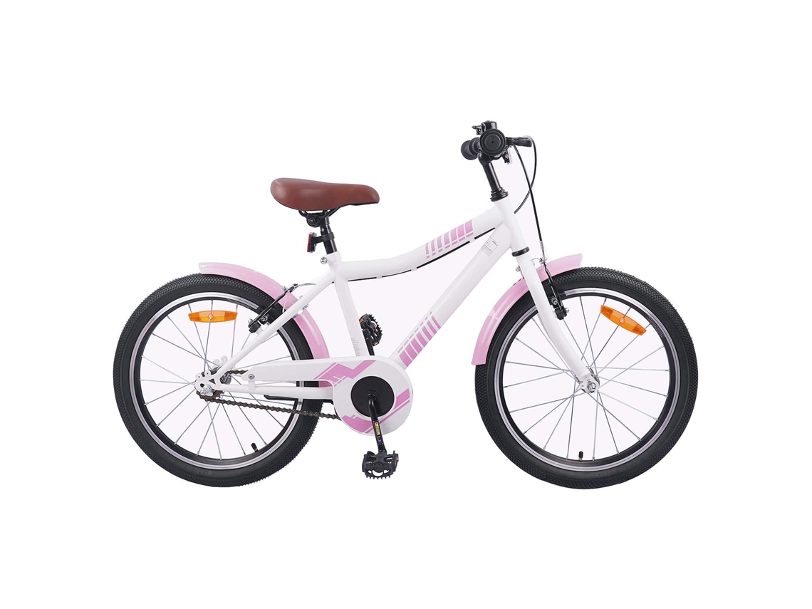 Vidaxl Bicicleta Infantil 18 Polegadas Para 5-7 Anos Rosa Claro