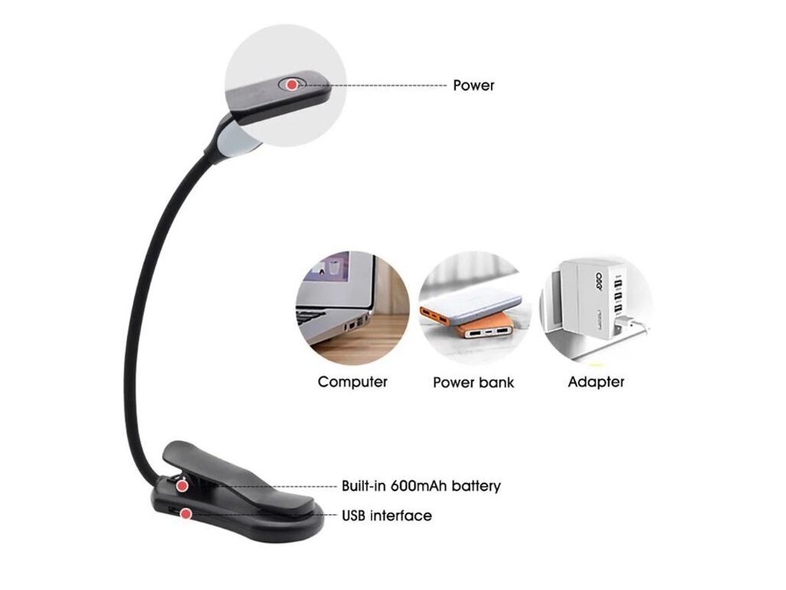 Knygų Skaitymo Lemputė, Usb Įkraunama YANYXR