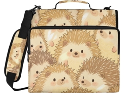 Mochila Escolar Fofa De Ouriço Bege Com Zíper, Alça E Estampa De Ouriço, À Prova D Água, Ideal Documentos E
