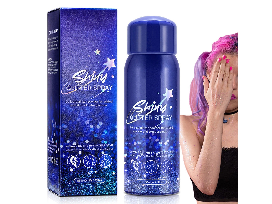Spray De Glitter 60ml Para Cabelo E Corpo Maquiagem Mulheres