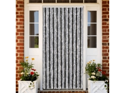 Vidaxl Cortina Anti-insetos 90x220 Cm Chenille Cinzento E Preto