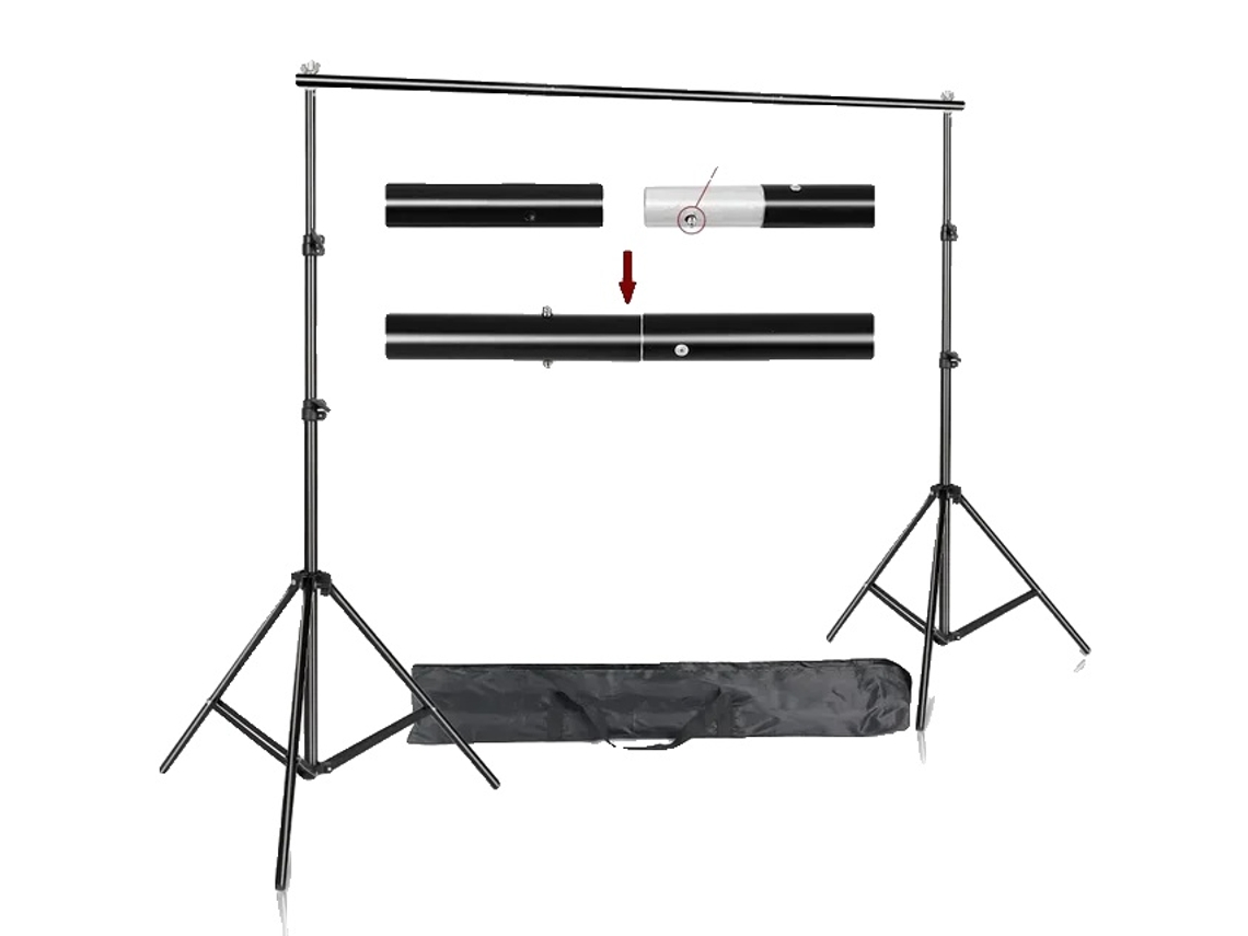 Suporte De Fundo Para Estúdio De Fotografia, Altura Ajustável, Bolsa De Transporte Portátil,2mx3m,sem Sacos De Areia