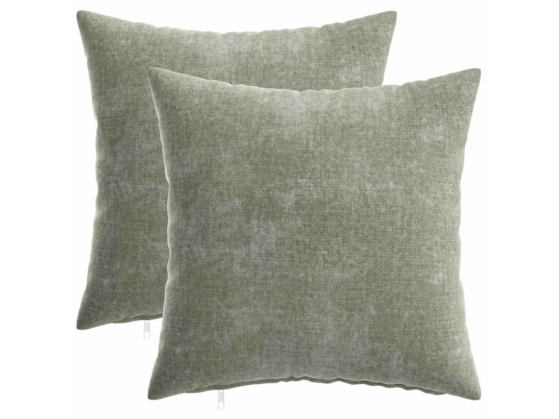 Vidaxl Capa Almofada 2 Unid. Heerlen Verde 40 X 40 Cm Tecido Chenille
