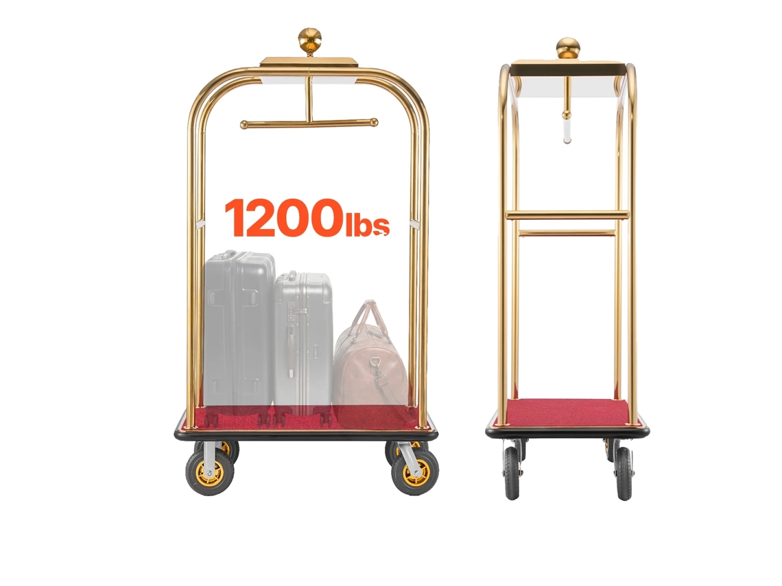 Carrinho De Bagagem, Design Robusto, Rodas Duráveis, 1200 Lbs
