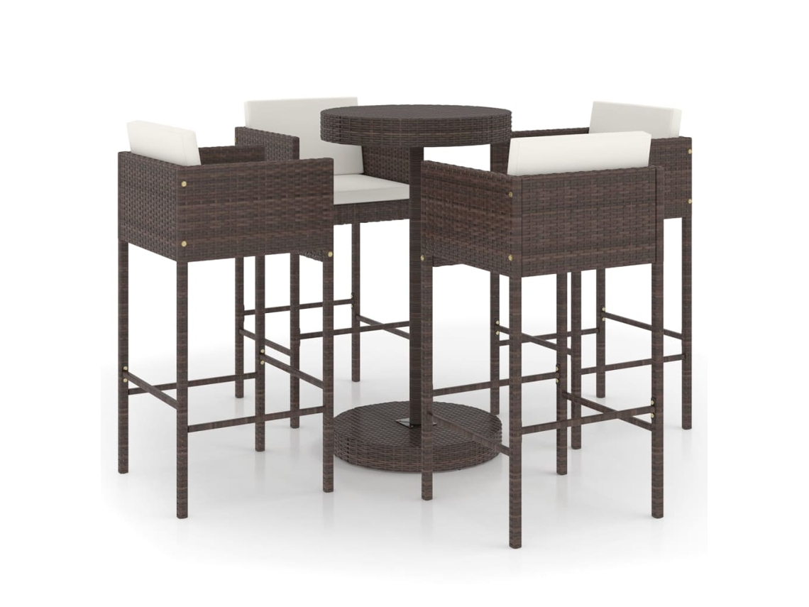 Garden Bar Set, Garden Bar Sets Vidaxl Marrom Rattan / Vime (n/a)
