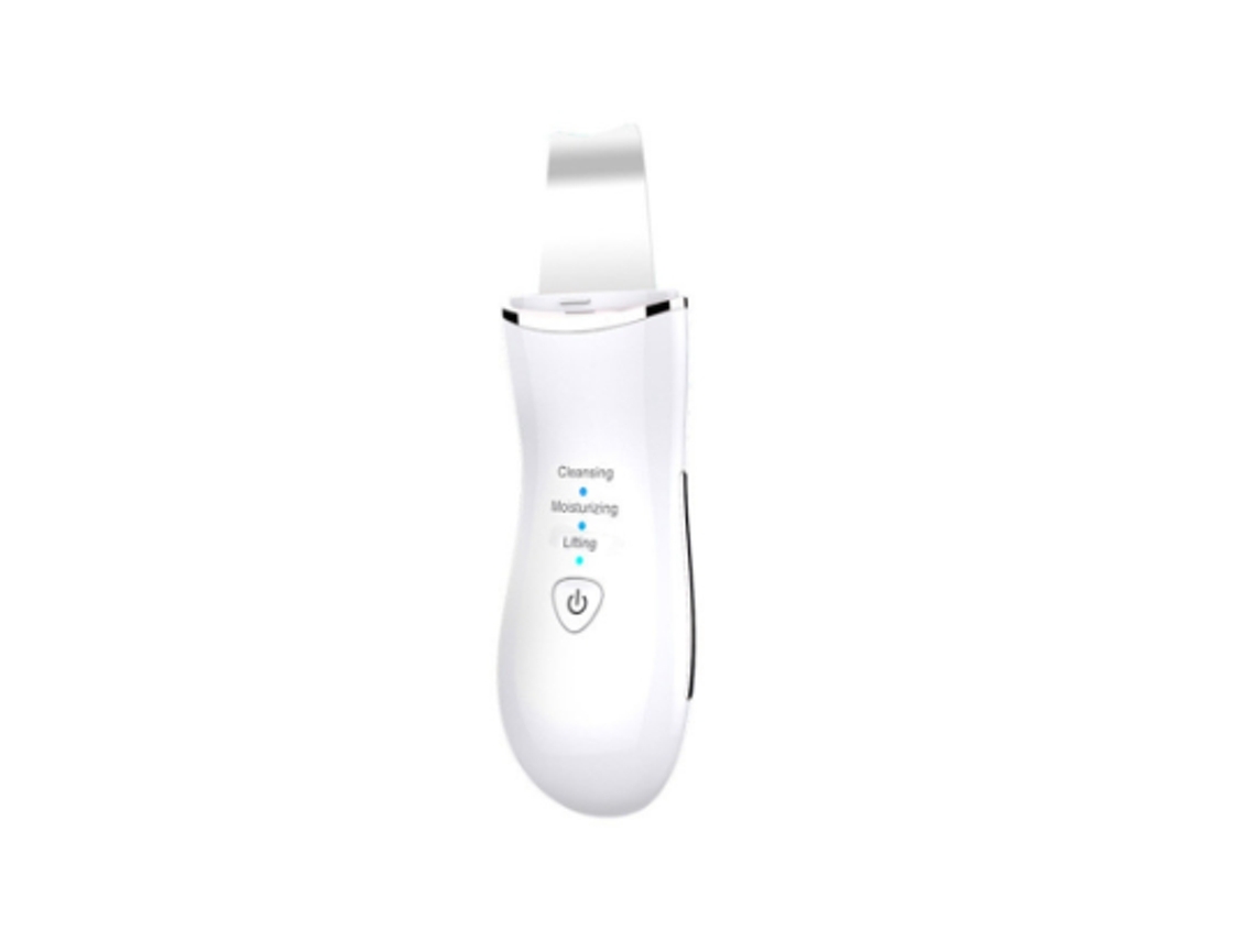 Massajador Facial Scrubber Beauty Lifting Tool Facial Scrubber Spatula Para Limpeza Profunda Com 3 Modos Usb Recarregável Branco Yunzii
