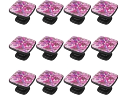Puxadores E Botões Quadrados Para Gavetas Armários, Conjunto De 12 Peças, Estampa Abstrata De Camuflagem Rosa, Puxadores