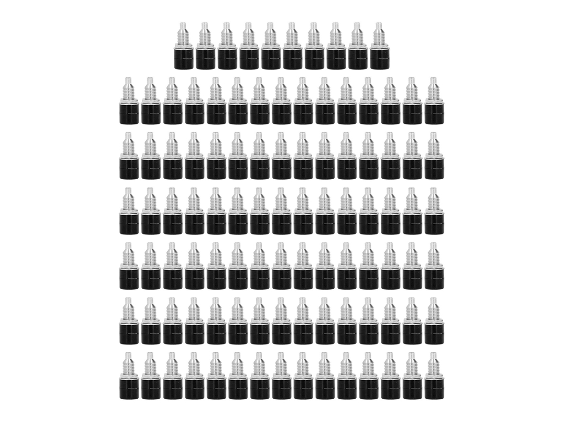 100 Peças Socket Banana M6 4mm Acessórios Conexão Elétrica Preto