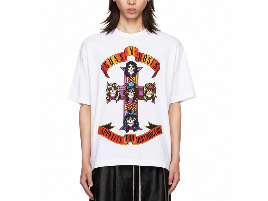Guns N' Roses Appetite For Destruction T-shirt White Unisex Adults Size:m