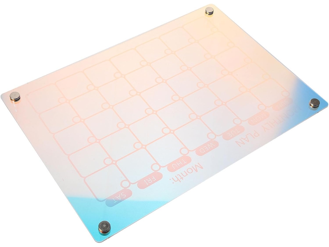 Tableau Magnétique Calendrier Mensuel En Acrylique Effaçable À Sec Au Curling Para Refrigerador Organização