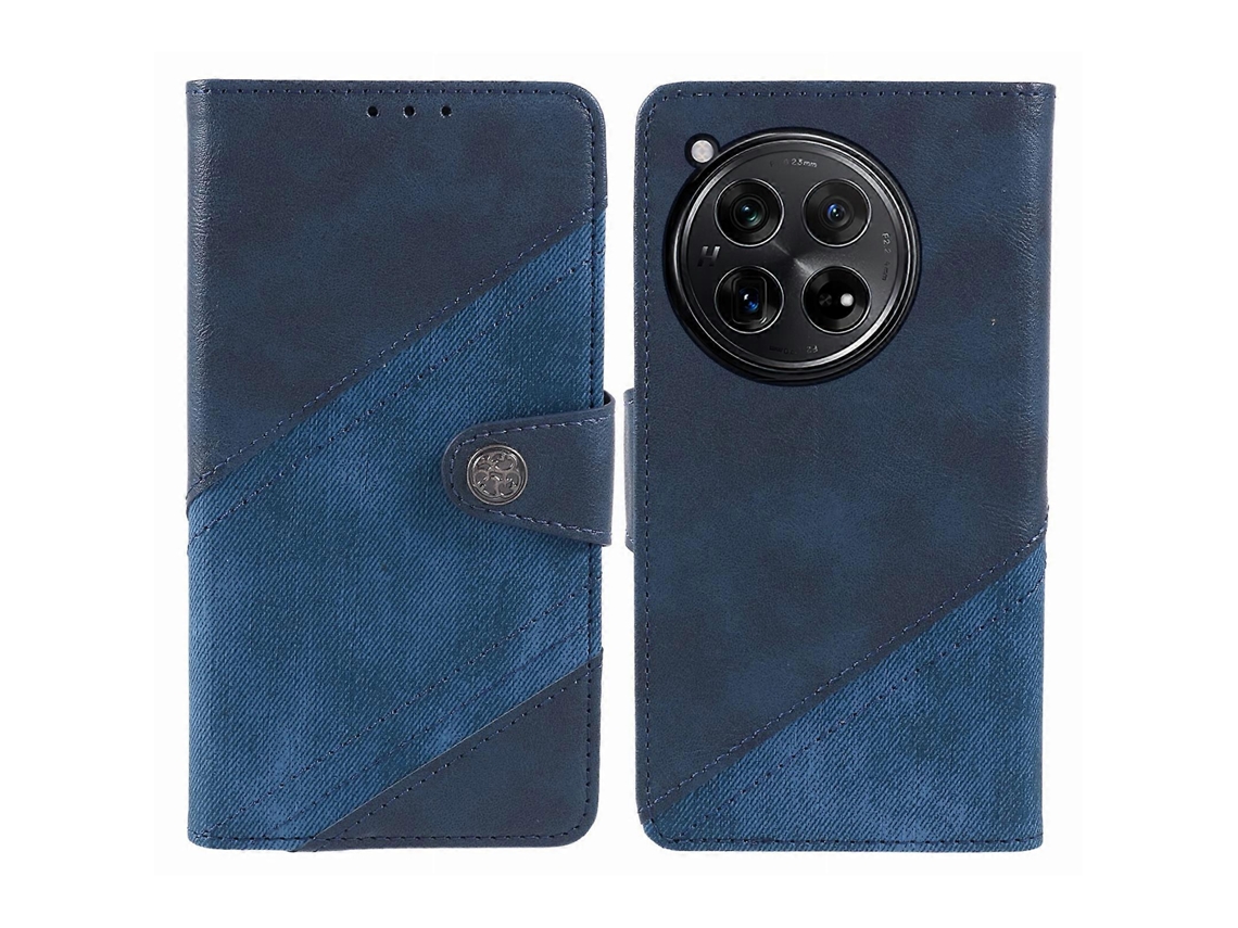 Capa Splicing Design Crazy Texture Wallet Para Oneplus Oneplus 12 5g Veanxin Pele