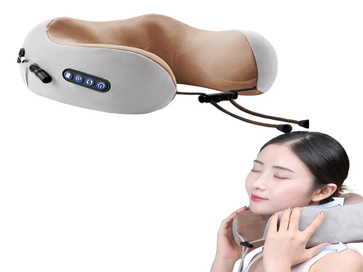 Lurelia Massajador Cervical, Aquecimento, Recarregável, Pescoço Ombros, Ficha Us, Castanho