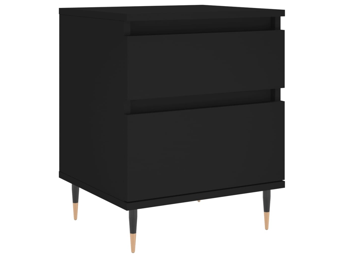 Bedside Cabinet, Bedside Cabinets Vidaxl Preto Madeira Processada (n/a)