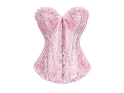Corset Overbust Negro Para Mujer Slim Fit Com Ajuste De Cintura E Suporte De Seios Rosa Xs