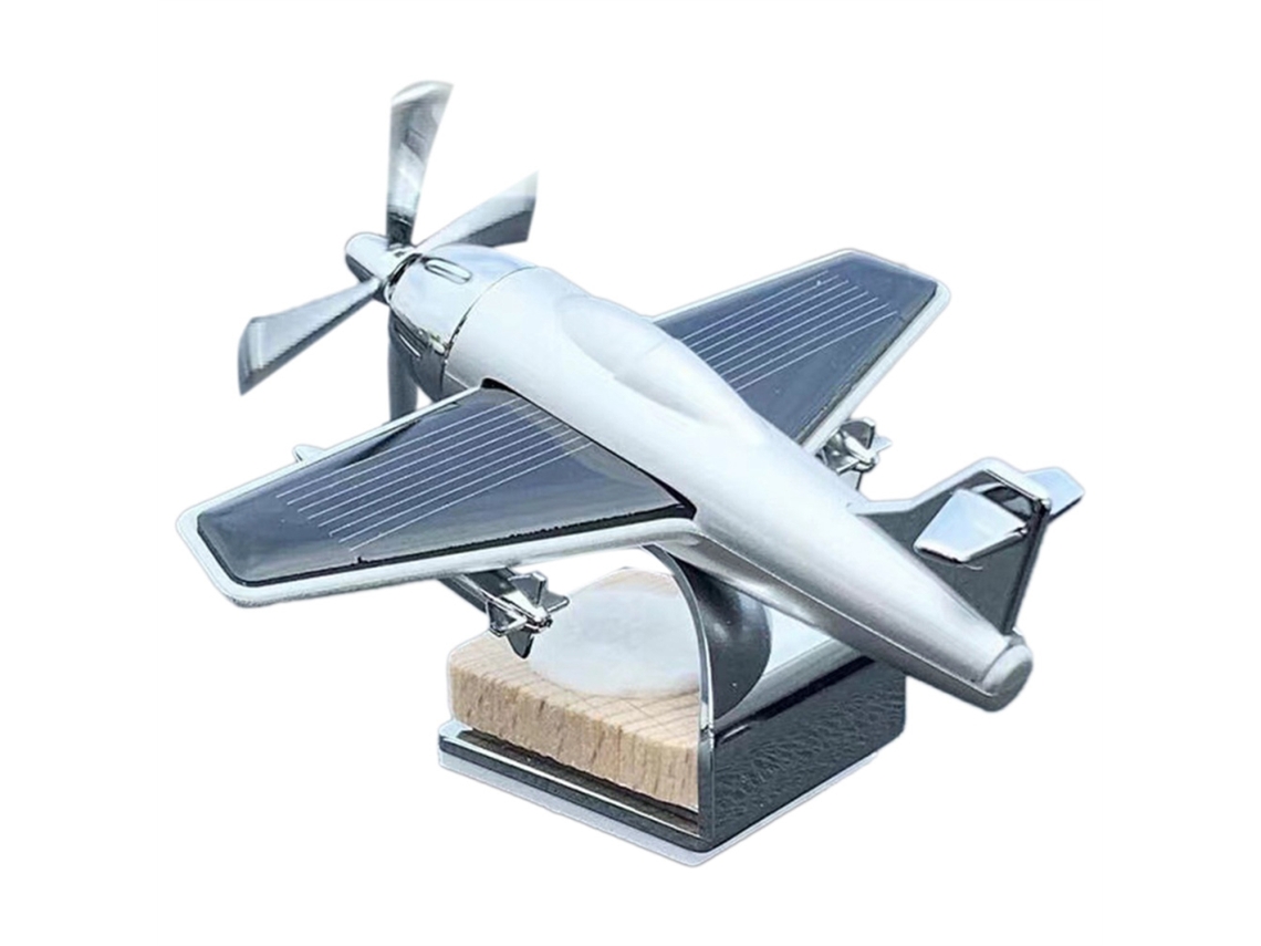 Jjbrdz Decoração de Mesa e Painel Automóvel: Avião Giratório Movido a Energia Solar