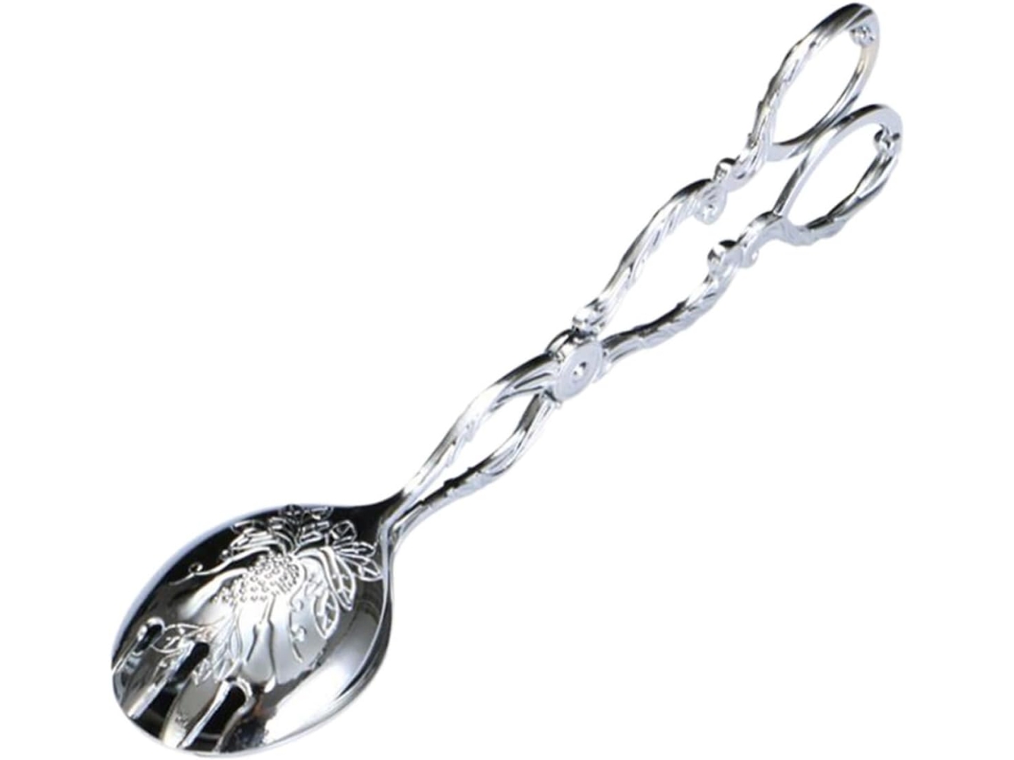 Pinça De Aço Inoxidável Para Alimentos Com Cabo Redondo Ergonômico, Elegante E Prática, Ideal Para Buffets E Servir