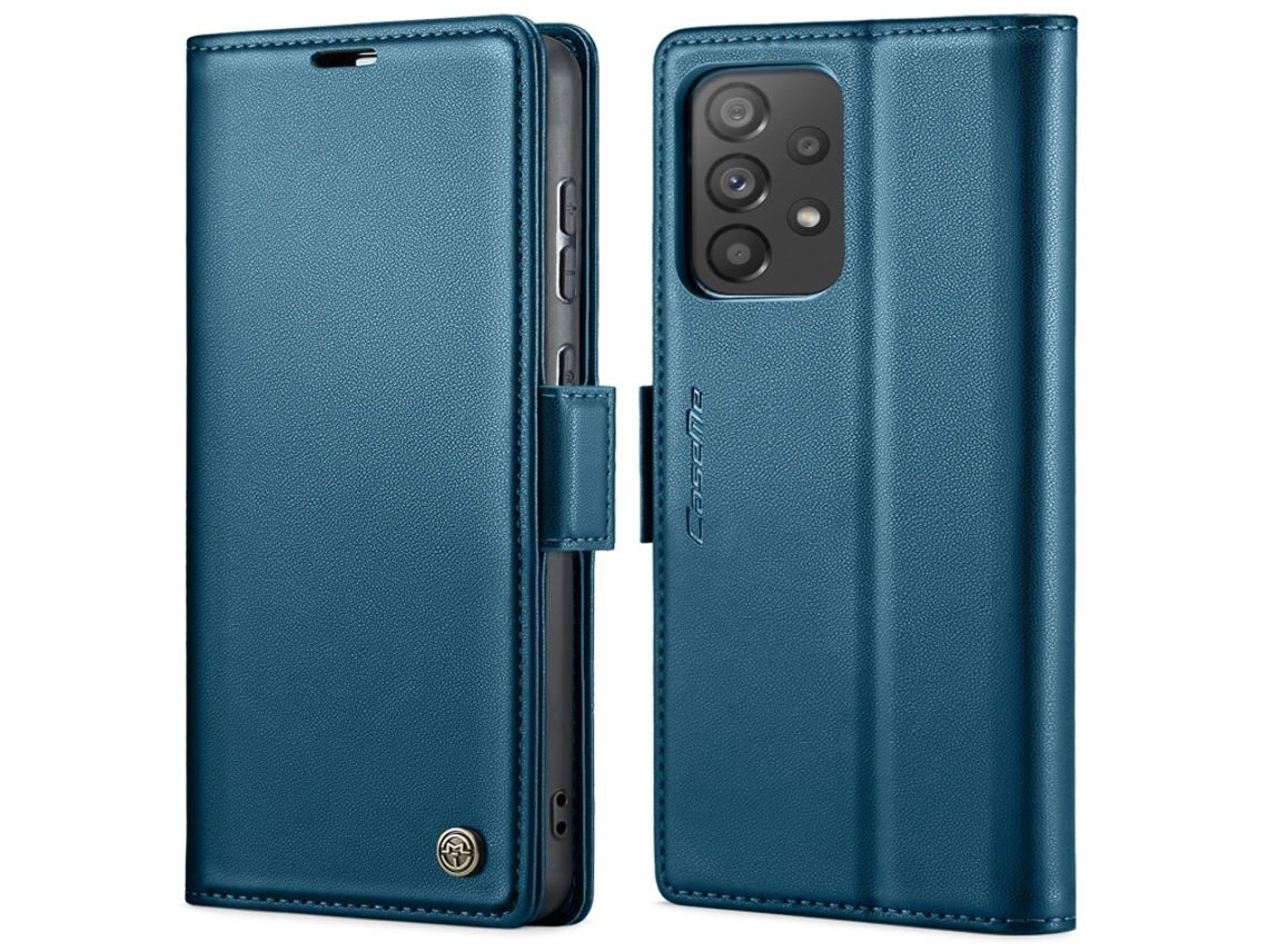 Capa Para Samsung Galaxy A73 5g Borboleta Fivela Litchi Textura De Telefone De Couro Rfid Antirroubo Azul
