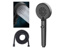 Lurelia Chuveiro Manual Alta Pressão Silicone 9 Cm 5 Modos Economia De Água Massagem Botão Paragem