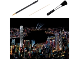 Kit De Desenho City Night Com Folhas Para Rascunho E Pincéis, Fácil De
