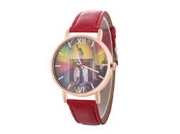 Relógio de quartzo unissex elegante e casual, ideal para presentear casais (vermelho vivo)