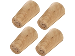 Conjunto De 4 Pés Reposição Para Poltrona Em Madeira Branca Com Superfície Lisa E Design Moderno Fácil Limpar