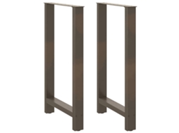 Vidaxl Pés De Mesa De Bar Em Aço Natural, 2 Peças, 60x(100-101) Cm, Aço
