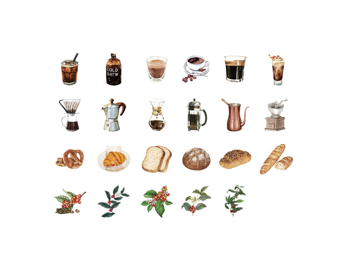 Adesivos decorativos autoadesivos, DIY, scrapbooking, 46pcs, estético | S/MARCA